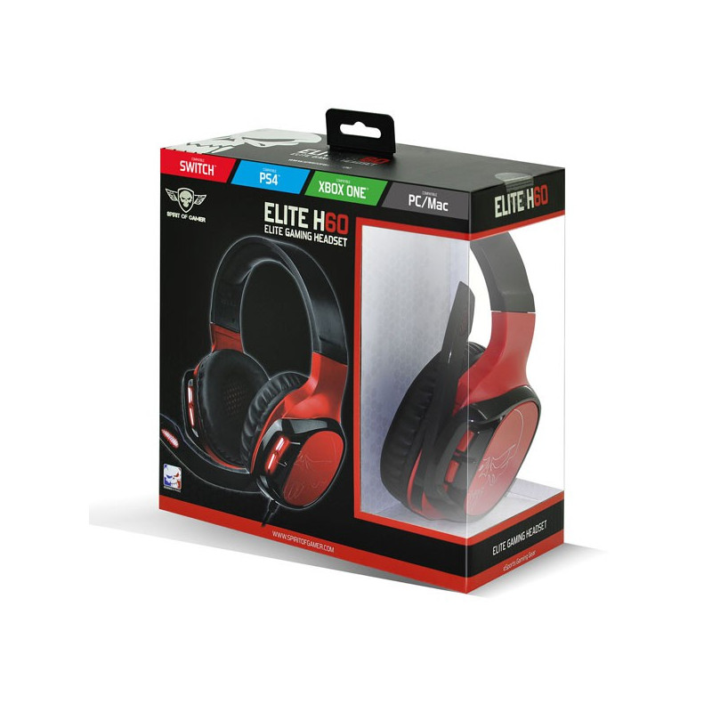 CASQUE MICRO SPIRIT OF GAMER RED ELITE H60