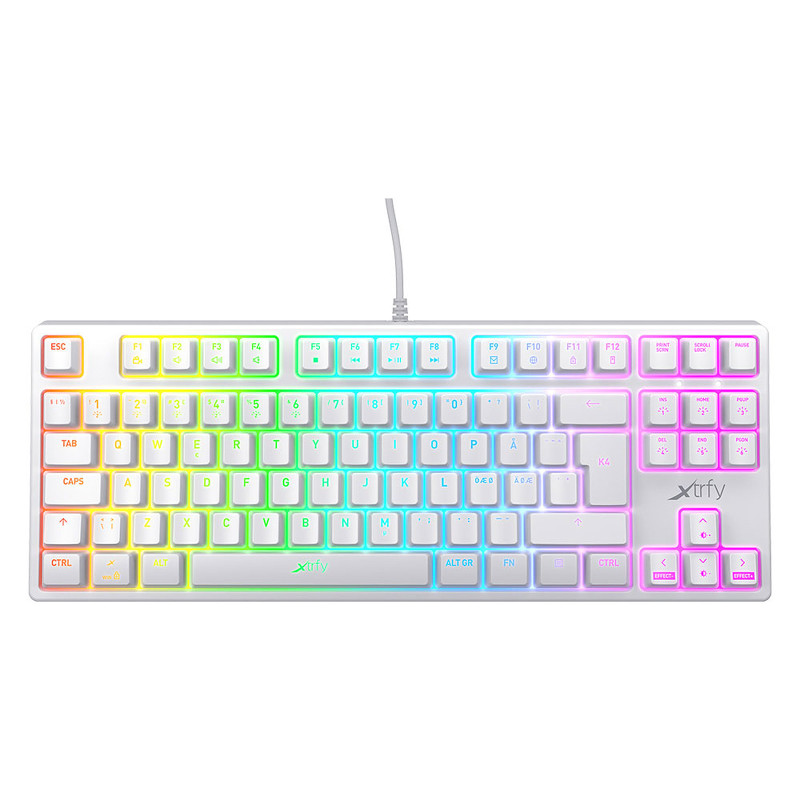 Clavier Xtrfy K4 RGB TENKEYLESS WHITE MECHANICAL Clavier Xtrfy K4 RGB TENKEYLESS WHITE MECHANICAL