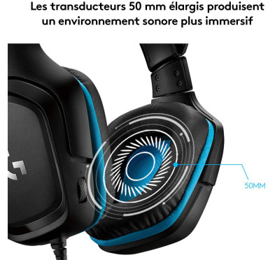 Casque Gamer Filaire Logitech G432, Son 7.1 Surround, DTS Headphone