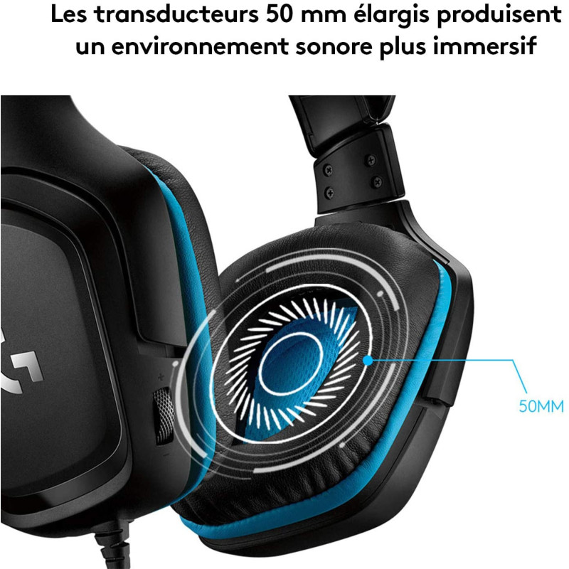Casque Gamer Filaire Logitech G432, Son 7.1 Surround, DTS Headphone Casque Gamer Filaire Logitech G432, Son 7.1 Surround, DTS Headphone