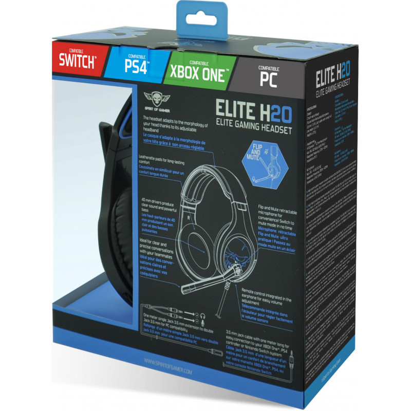 Casque SPIRIT OF GAMER ELITE H20 avec Microphone - Multiplateforme Casque SPIRIT OF GAMER ELITE H20 avec Microphone - Multiplateforme