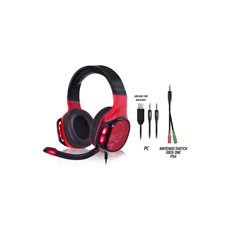 CASQUE MICRO SPIRIT OF GAMER RED ELITE H60