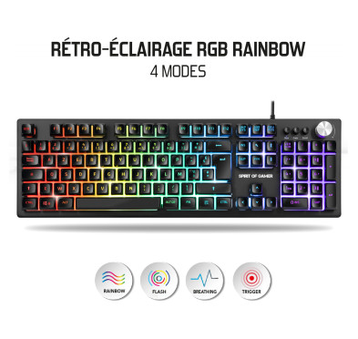 CLAVIER SEMI MECANIQUE SLIM RGB METAL PRO-K7