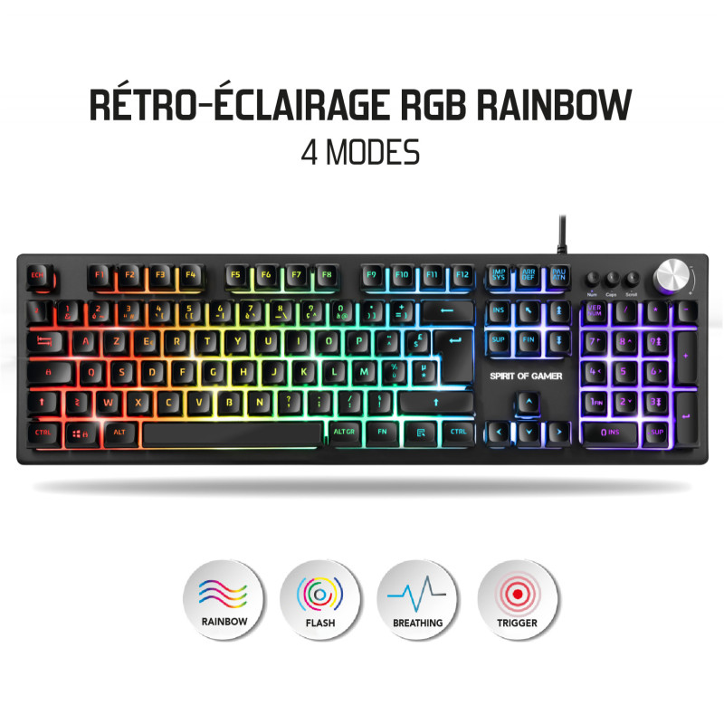 CLAVIER SEMI MECANIQUE SLIM RGB METAL PRO-K7