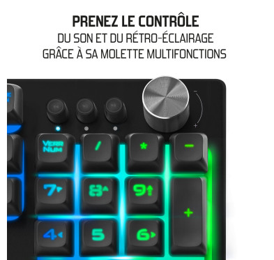 CLAVIER SEMI MECANIQUE SLIM RGB METAL PRO-K7