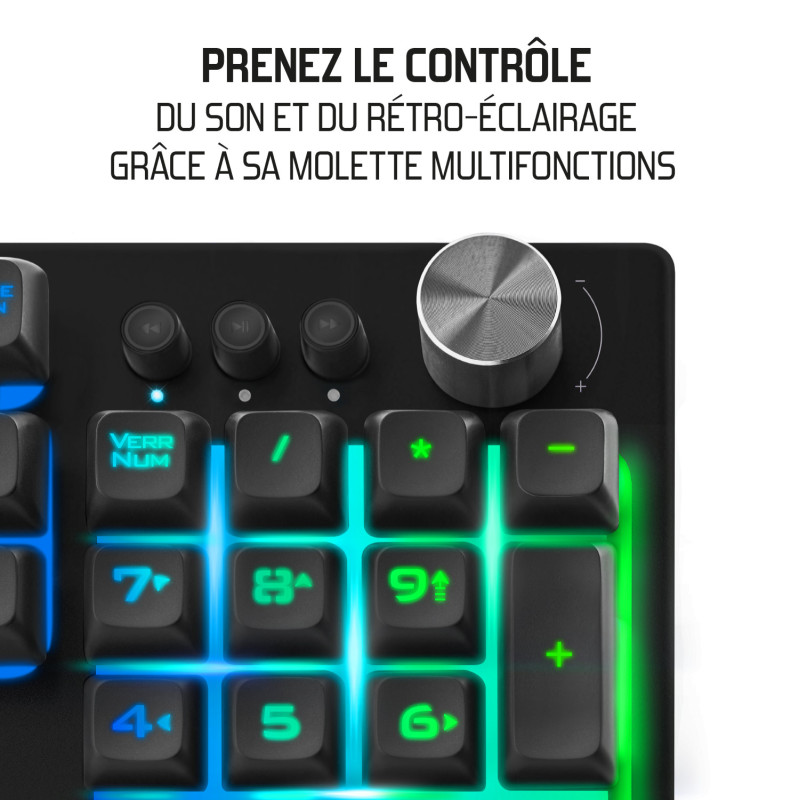 CLAVIER SEMI MECANIQUE SLIM RGB METAL PRO-K7