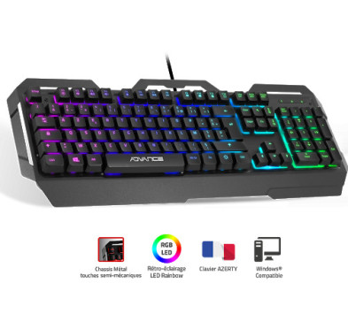 CLAVIER GAMING ADVANCE RGB SEMI-MECANIQUE GTA250