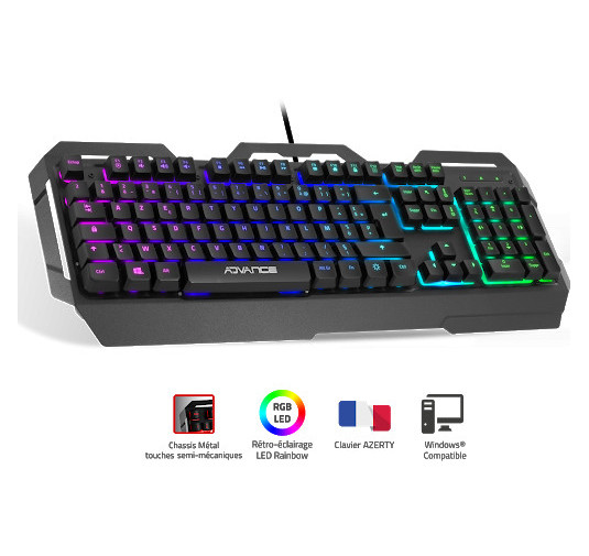 CLAVIER GAMING ADVANCE RGB SEMI-MECANIQUE GTA250