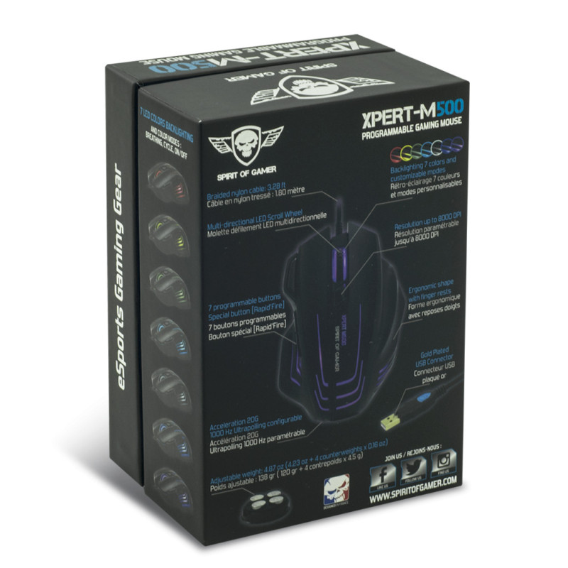 SOURIS SPIRIT OF GAMER XPERT M500 7 Bouton SOURIS SPIRIT OF GAMER XPERT M500 7 Bouton