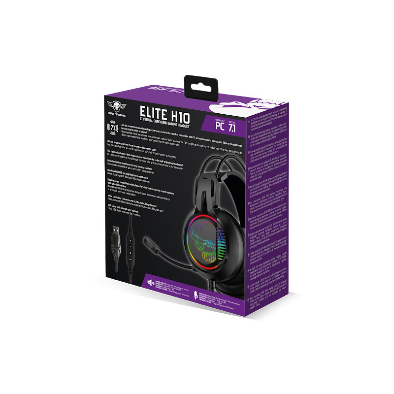 CASQUE SPIRIT OF GAMER ELITE H10 RGB 7.1 CASQUE SPIRIT OF GAMER ELITE H10 RGB 7.1