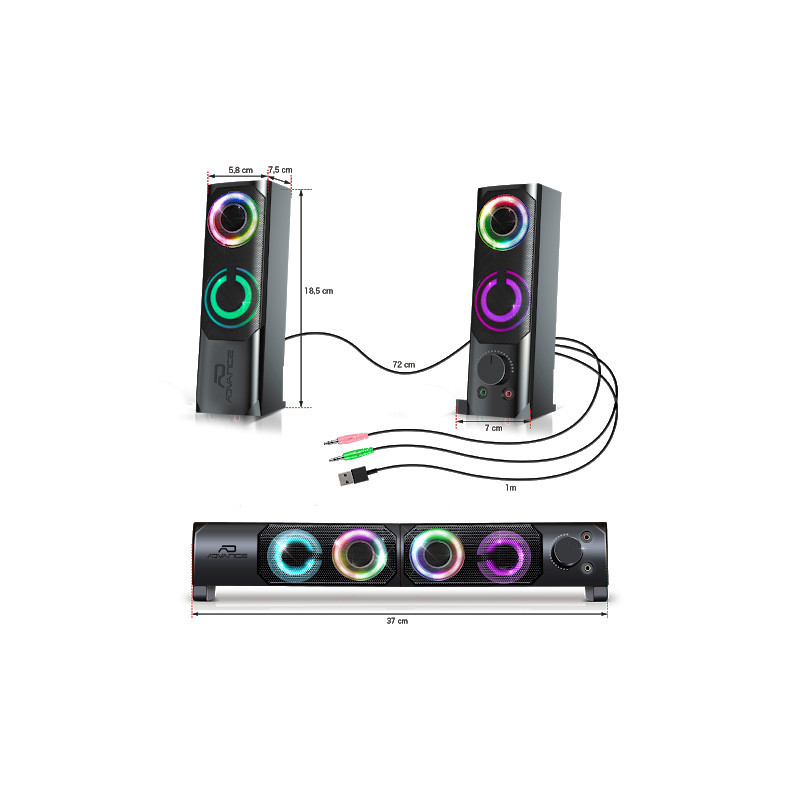 ENCEINTE ADVANCE 2.0 SOUNDPHONIC 6W RMS ENCEINTE ADVANCE 2.0 SOUNDPHONIC 6W RMS