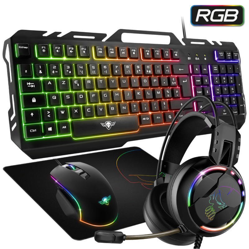 Pack Spirit of Gamer PRO-MKH5, Casque, Clavier, Souris et Tapis