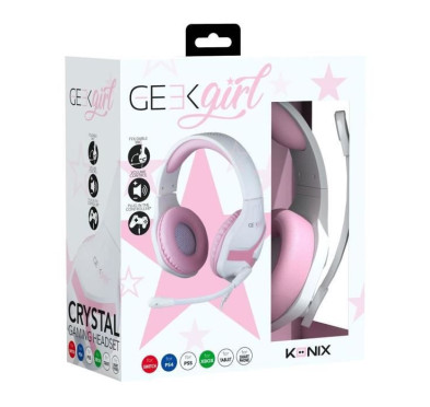 KONIX Casque Gamer Crystal Universel Geek girl