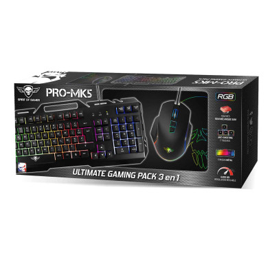 Pack Gaming Spirit of gamer PRO-MK5, clavier, souris et tapis