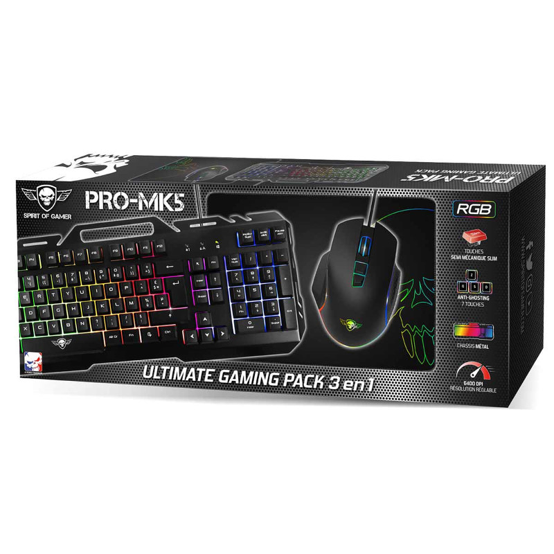 PACK SPIRIT OF GAMER PRO-MK5, CLAVIER, SOURIS ET TAPIS