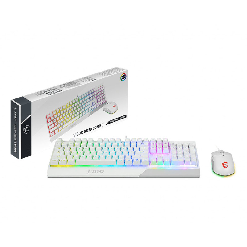 MSI COMBO PACK CLAVIER SOURIS GK30 WHITE - Scoop gaming