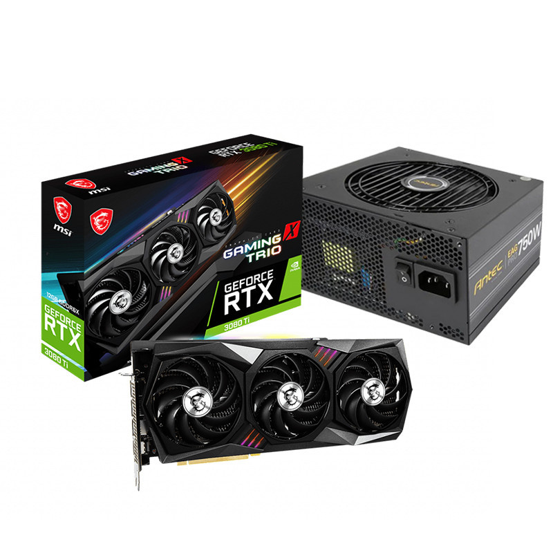 Kit upgrade PC VGA MSI Nvidia GeForce RTX 3080Ti Gaming X TRIO 12Go  &  Alimentation ANTEC ATX 750W 80+ GOLD