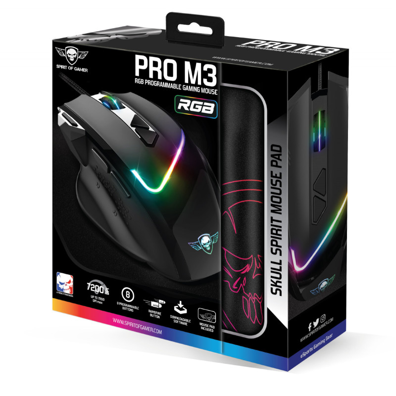 Pack Souris Gamer PRO-M3 RGB + Tapis souris