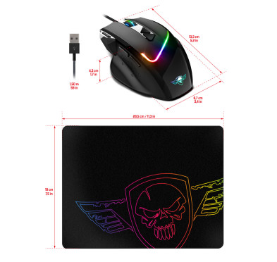 Pack Souris Gamer PRO-M3 RGB + Tapis souris