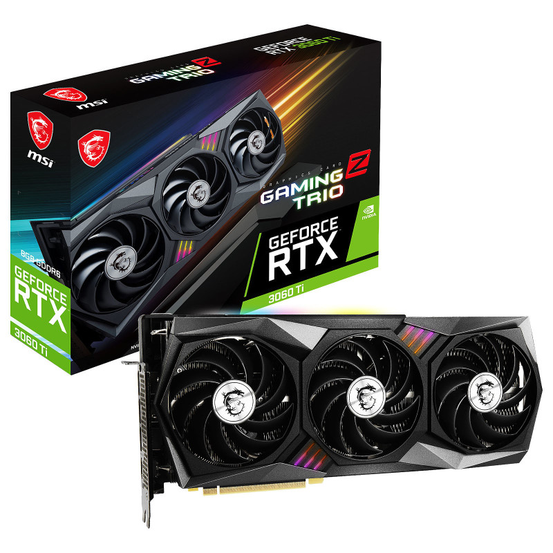 Carte Graphique MSI GeForce RTX 3060 Ti GAMING Z TRIO 8G LHR Carte Graphique MSI GeForce RTX 3060 Ti GAMING Z TRIO 8G LHR