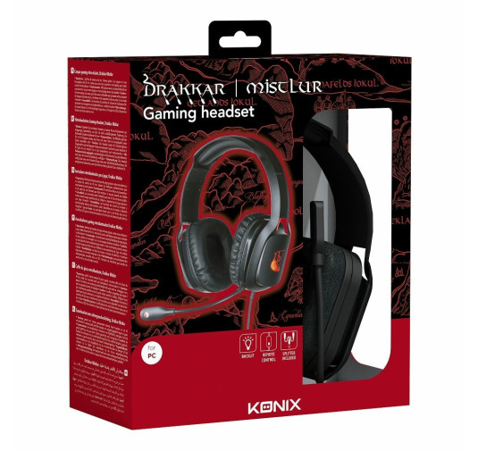 Casque GAMER Konix Drakkar Mistlur 2.0 pour PC , PS4 et, Nintendo Switch Avec Prise USB Et Jack