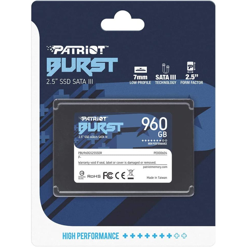 Disque SSD Patriot BURST SATA3 2.5" -960Go Disque SSD Patriot BURST SATA3 2.5" -960Go
