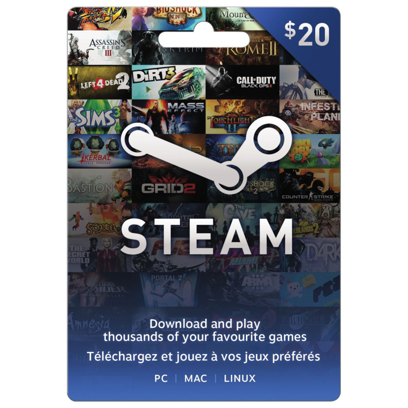 Carte STEAM 20 Euros Carte STEAM 20 Euros