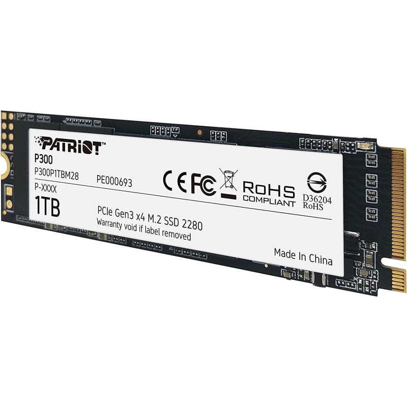 Disque SSD Patriot P300 NVMe M.2 PCIe Gen3x4 -1To Disque SSD Patriot P300 NVMe M.2 PCIe Gen3x4 -1To