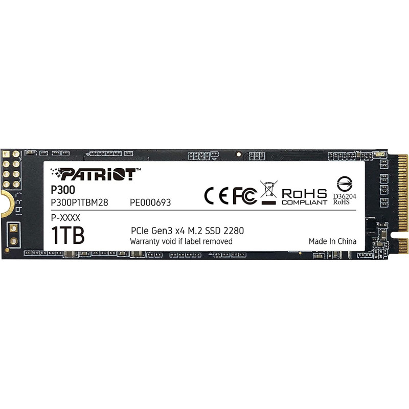 Disque SSD Patriot P300 NVMe M.2 PCIe Gen3x4 -1To Disque SSD Patriot P300 NVMe M.2 PCIe Gen3x4 -1To
