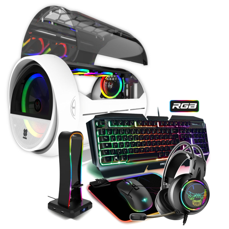 Pc sur Mesure ALPHA-WHITE WARSHIP, I5-10ème , 32Go, RTX3060 Ventus