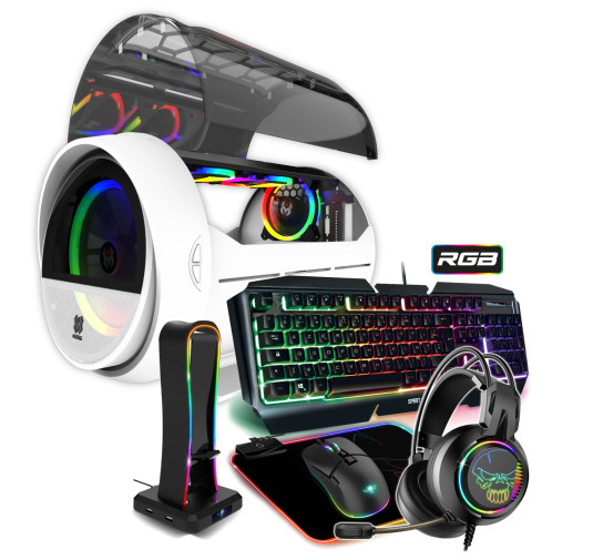 Pc sur Mesure ALPHA-WHITE WARSHIP, I5-10ème , 32Go, RTX3060 Ventus