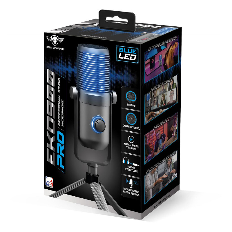 Microphone Spirit of gamer EKO-900 Cardioïde - Omnidirectionnelle - USB