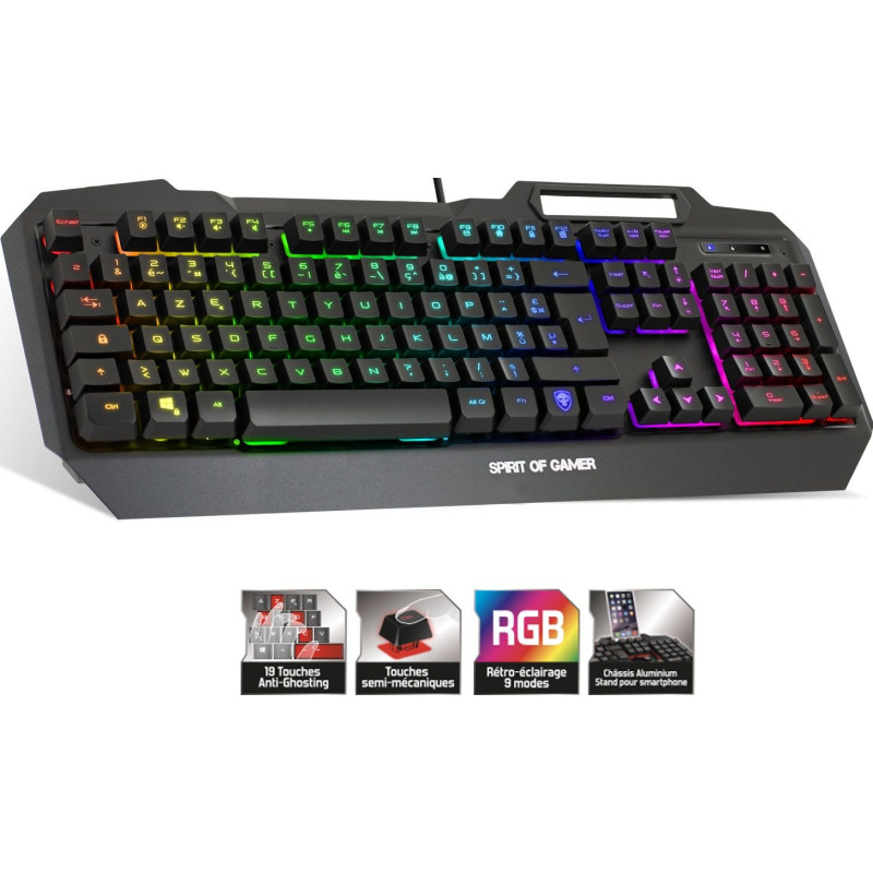 Clavier Gaming SEMI MECANIQUE RGB ELITE-K40 -Châssis Aluminium