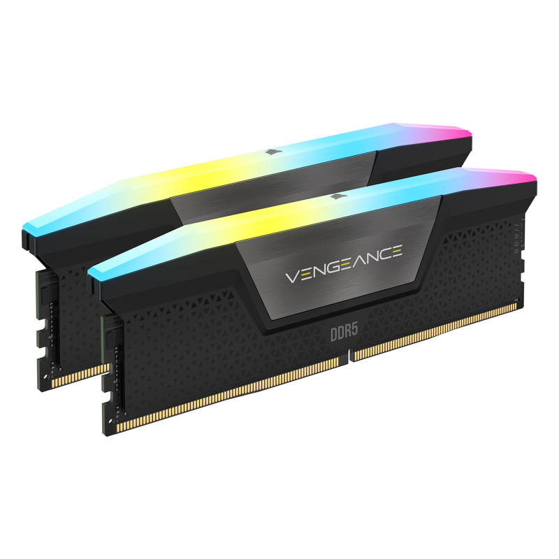 Kit de mémoire Corsair VENGEANCE® RGB, 32Go (2x16Go), DDR5 DRAM 5200MHz C40 -Noir Kit de mémoire Corsair VENGEANCE® RGB, 32Go (2x16Go), DDR5 DRAM 5200MHz C40 -Noir