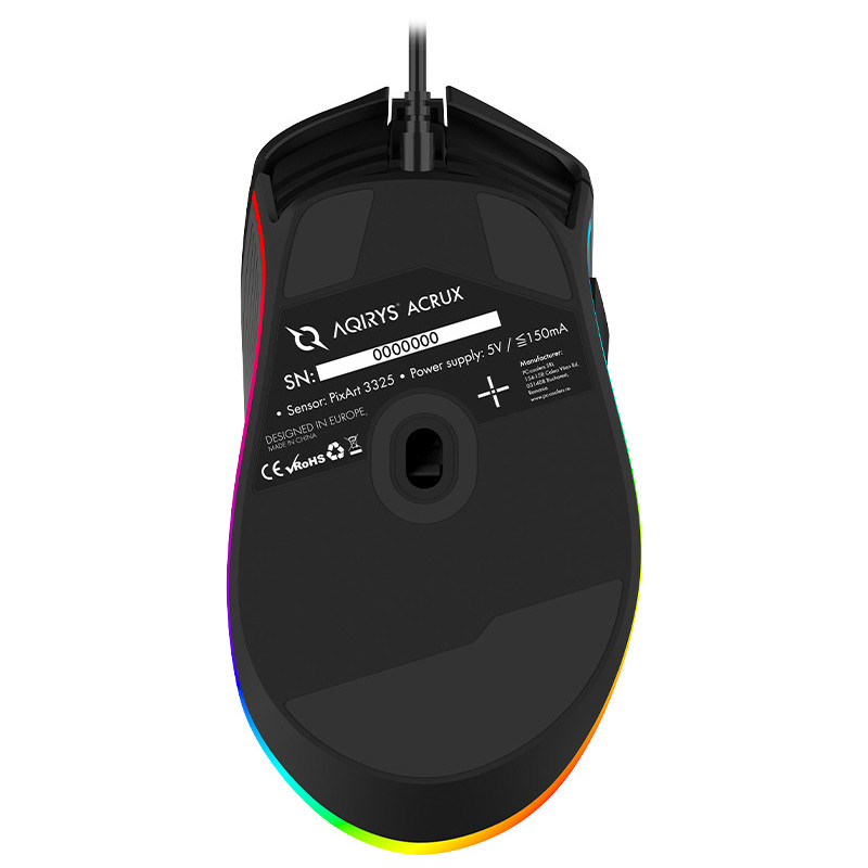 SOURIS GAMER AQIRYS ACRUX - Filaire RGB - 10000 ppp, Black