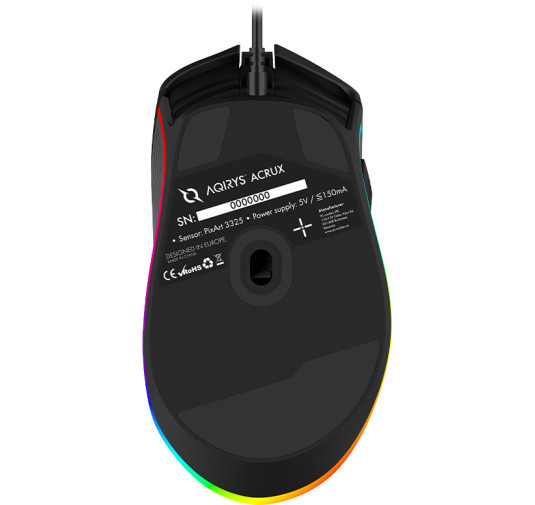 SOURIS GAMER AQIRYS ACRUX - Filaire RGB - 10000 ppp, Black