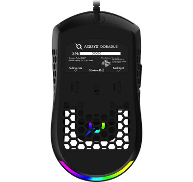 SOURIS GAMER AQIRYS DORADUS - Filaire RGB - 12000 ppp, Black