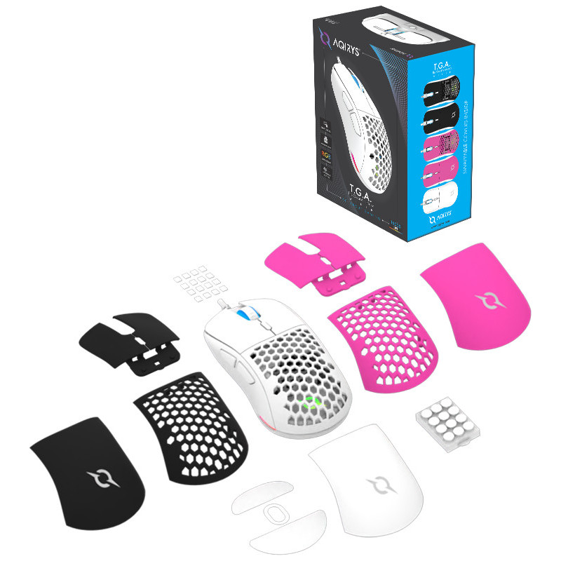 SOURIS GAMER AQIRYS TGA WIRED - Filaire RGB - 16000 ppp, White