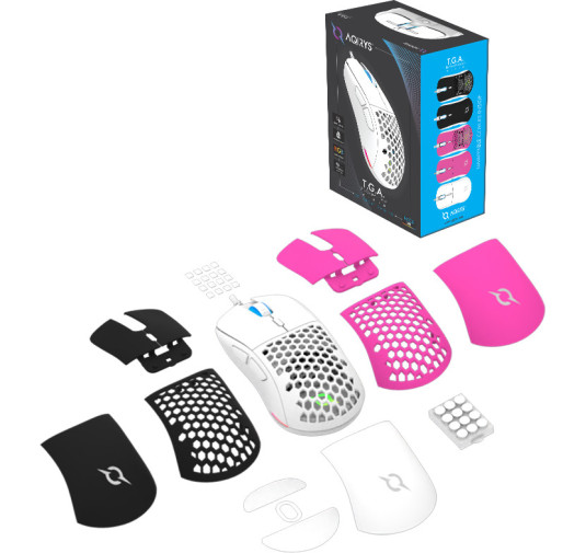 SOURIS GAMER AQIRYS TGA WIRED - Filaire RGB - 16000 ppp, White