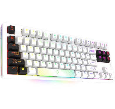 Clavier Mécanique AQIRYS ALUDRA TKL, 100% Anti-ghosting, RGB -White