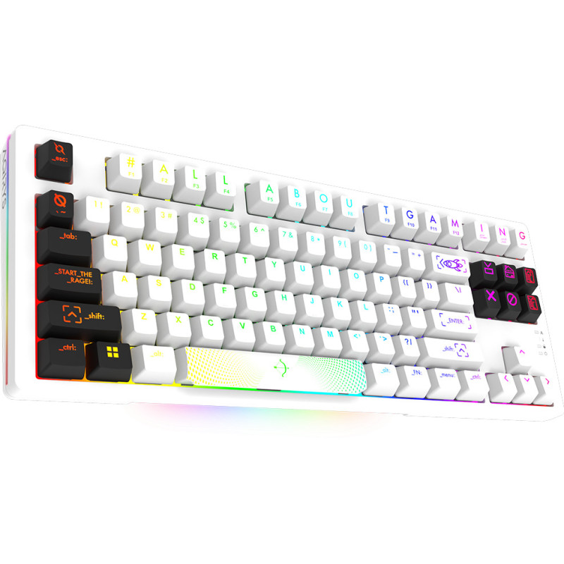Clavier Mécanique AQIRYS ALUDRA TKL, 100% Anti-ghosting, RGB -White
