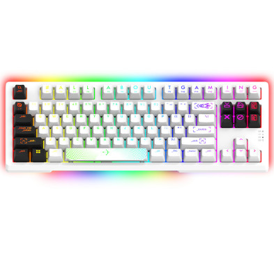 Clavier Mécanique AQIRYS ALUDRA TKL, 100% Anti-ghosting, RGB -White