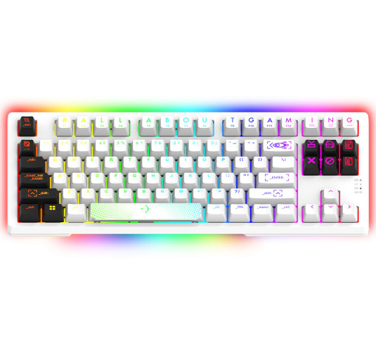 Clavier Mécanique AQIRYS ALUDRA TKL, 100% Anti-ghosting, RGB -White