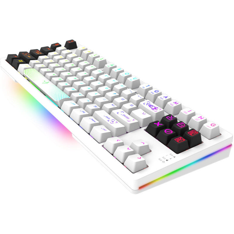 Clavier Mécanique AQIRYS ALUDRA TKL, 100% Anti-ghosting, RGB -White