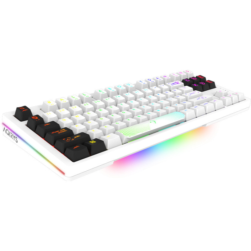 Clavier Mécanique AQIRYS ALUDRA TKL, 100% Anti-ghosting, RGB -White