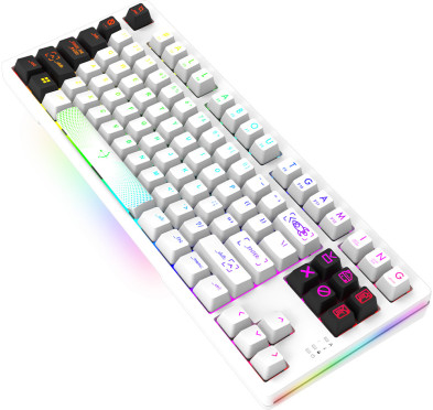 Clavier Mécanique AQIRYS ALUDRA TKL, 100% Anti-ghosting, RGB -White