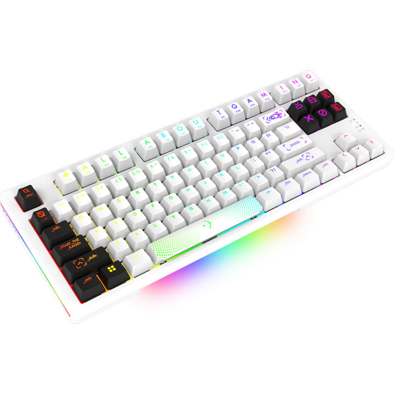 Clavier Mécanique AQIRYS ALUDRA TKL, 100% Anti-ghosting, RGB -White