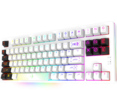 Clavier Mécanique AQIRYS ALUDRA TKL, 100% Anti-ghosting, RGB -White