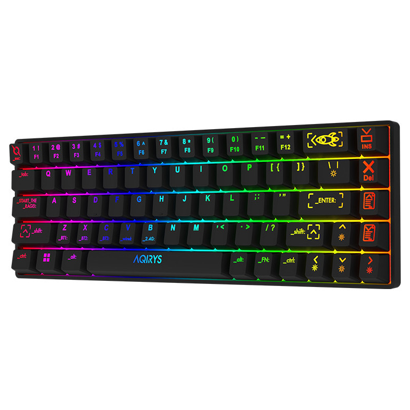 Clavier Mécanique AQIRYS MIRA, 100% Anti-ghosting, RGB -Black