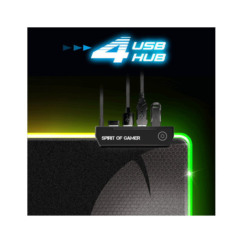 Tapis souris Gamer SOG DARKSULL XXXL RGB Avec Hub 4 USB Tapis souris Gamer SOG DARKSULL XXXL RGB Avec Hub 4 USB